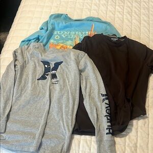 Hurley Gray Long Sleeve Tee Casual Comfort